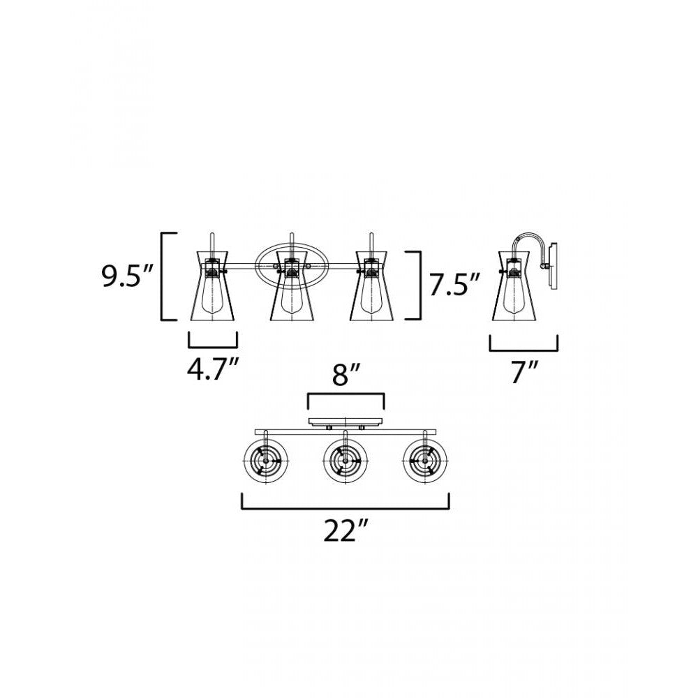 Maxim Lighting AVA 12483CLPC Bathroom Fixture - Chrome