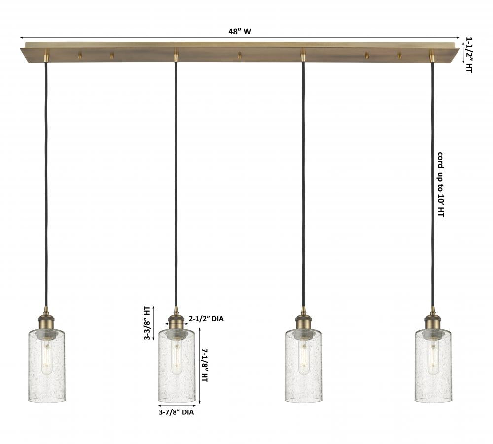 Innovations Lighting 124B-4P-BB-G434-7SDY Pendant Art Deco - Damp Rated