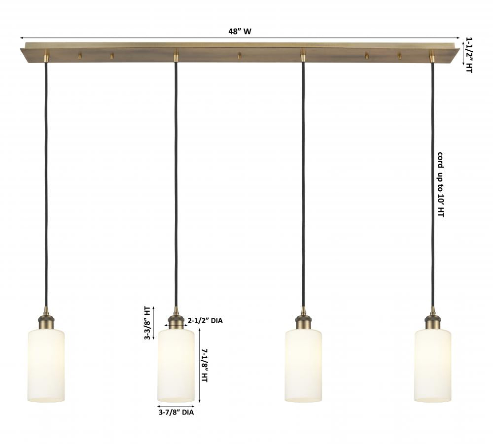 Innovations Lighting 124B-4P-BB-G434-7WH Pendant Art Deco - Damp Rated