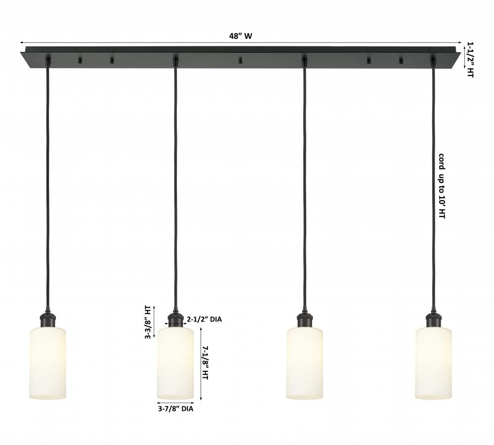 Innovations Lighting 124B-4P-BK-G434-7WH Pendant Art Deco - Damp Rated