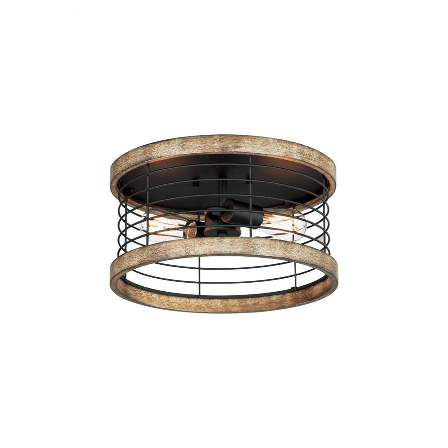 Maxim Lighting 12510DWBK Homestead 15 Inch Semi Flush Mount Light – Driftwood / Black