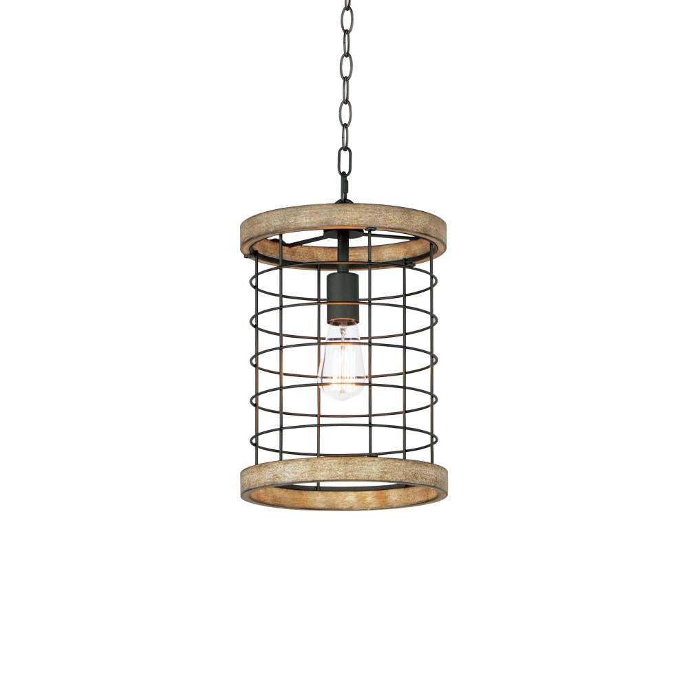 Homestead 10 Inch Semi Flush Mount Light – Driftwood / Black