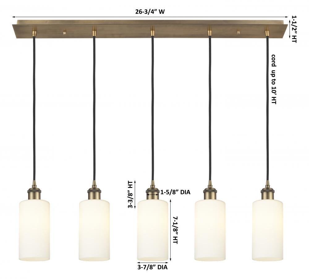 Innovations Lighting 125B-5P-BB-G434-7WH Pendant Art Deco - Damp Rated