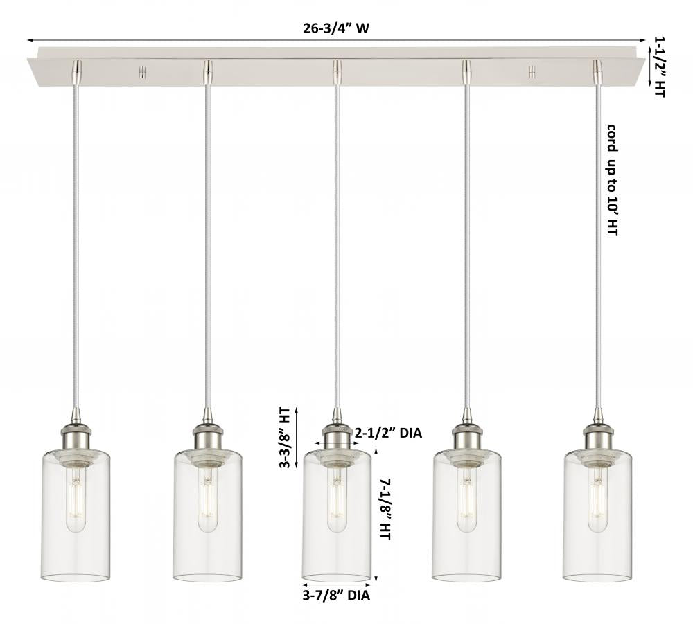 Innovations Lighting 125B-5P-PN-G434-7CL Pendant Art Deco - Damp Rated