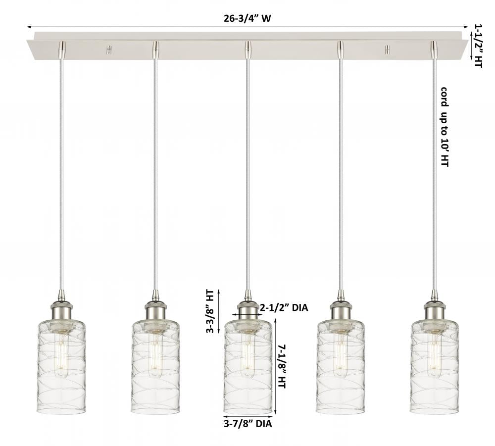 Innovations Lighting 125B-5P-PN-G434-7DE Pendant Art Deco - Damp Rated