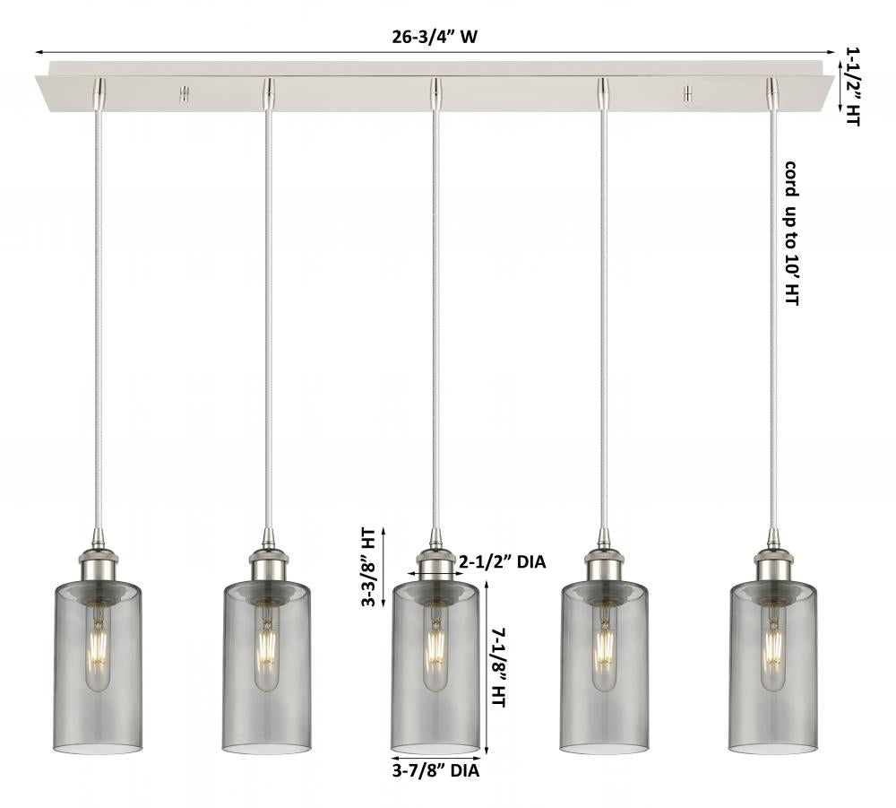 Innovations Lighting 125B-5P-PN-G434-7SM Pendant Art Deco - Damp Rated