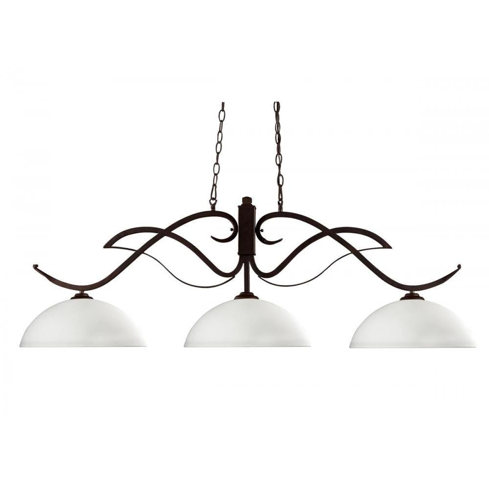 3 Light Billiard Table Light -Matte Opal