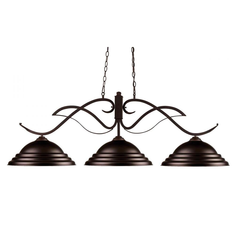 3 Light Billiard Table Light -Bronze