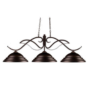 3 Light Billiard Table Light -Bronze