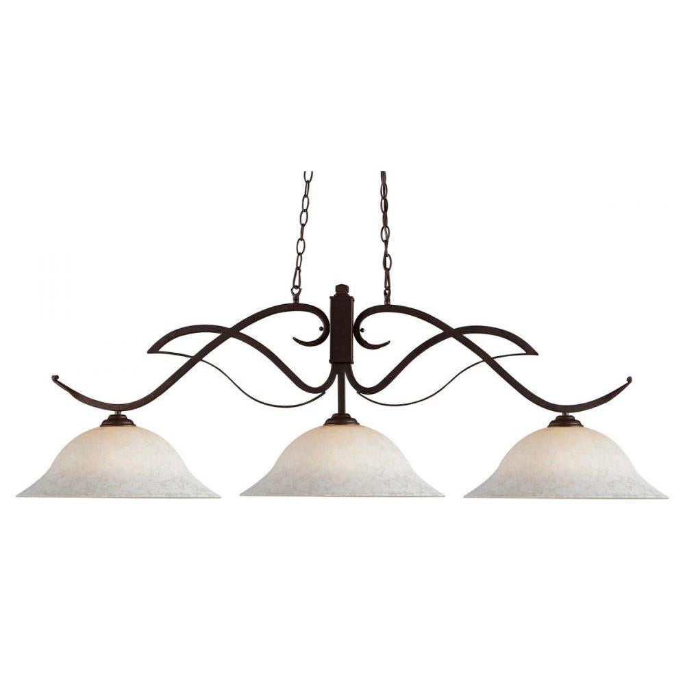 3 Light Billiard Table Light -White Mottle