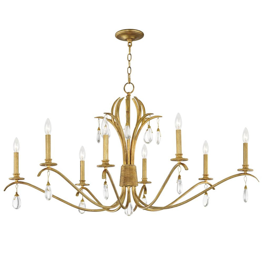 Eden 48 Inch Chandelier – Charcoal Gold Leaf