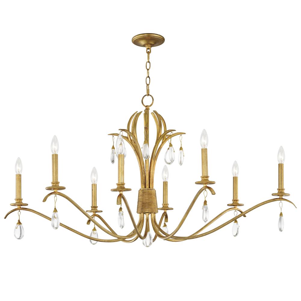 Eden 48 Inch Chandelier – Charcoal Gold Leaf