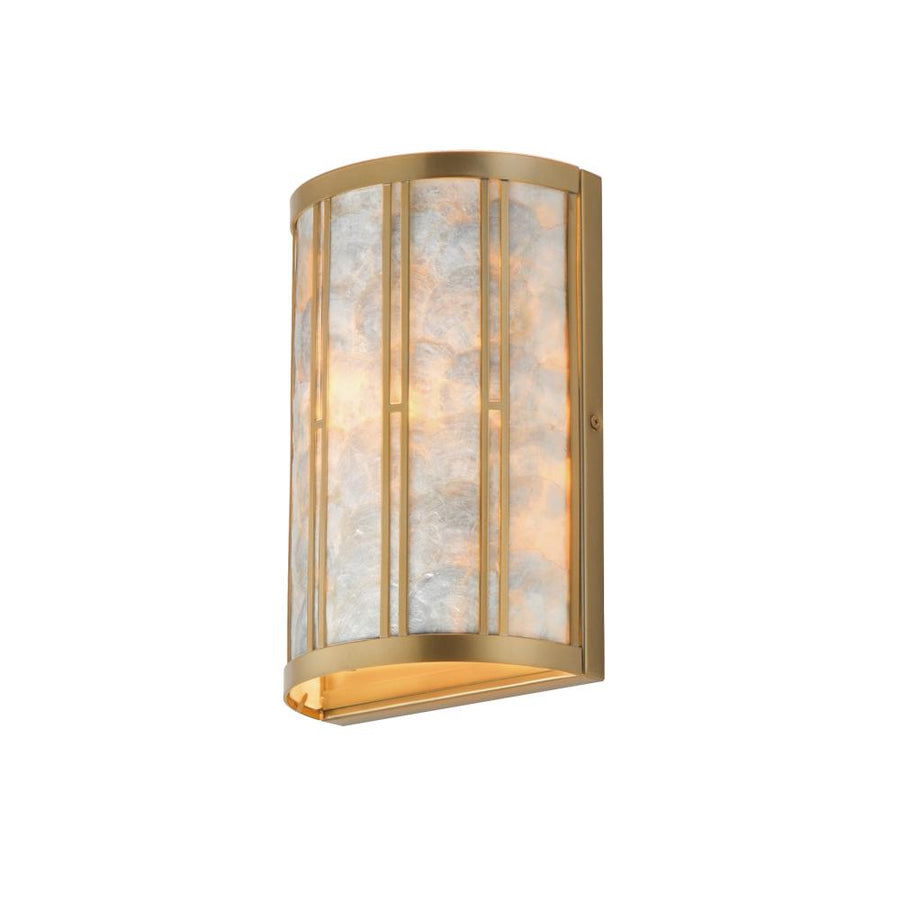 Maxim Lighting 12800CZNAB Miramar 7 Wall Sconce - Capiz / Natural Aged Brass