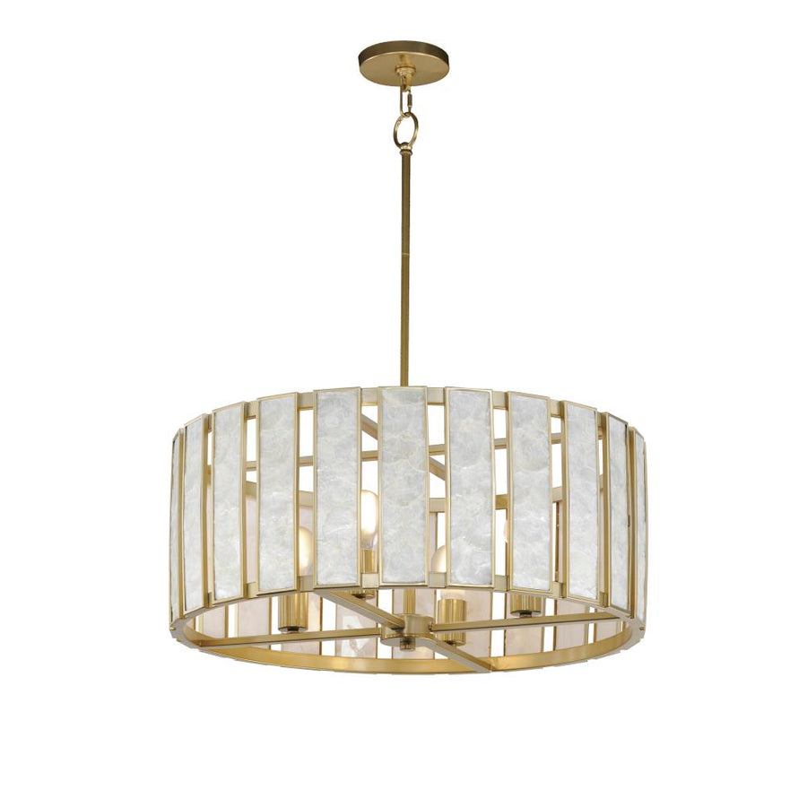 Maxim Lighting 12804CZNAB Miramar 24.25 Inch Semi Flush Mount Light – Capiz / Natural Aged Brass