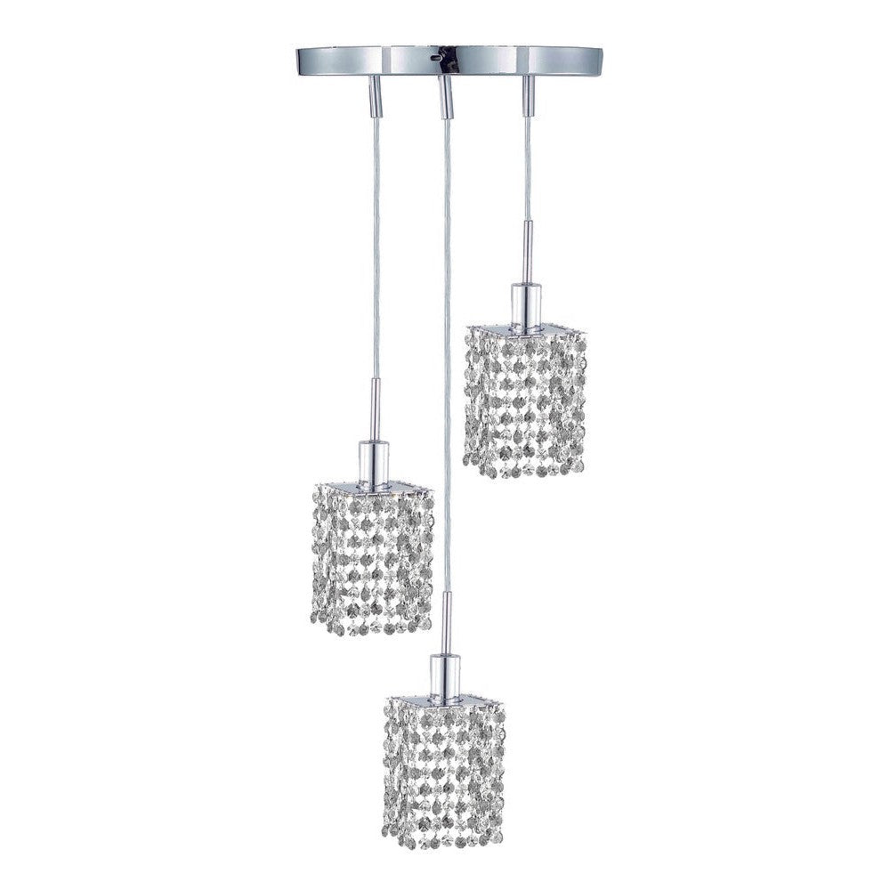 Elegant Lighting MINI 1283D-R-S-CL/SS Mini Pendant Contemporary - Chrome