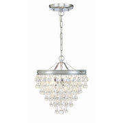 Crystorama Calypso 130-CH – 13 Inch – 3 Light – Pendant Light – Polished Chrome – Damp Rated