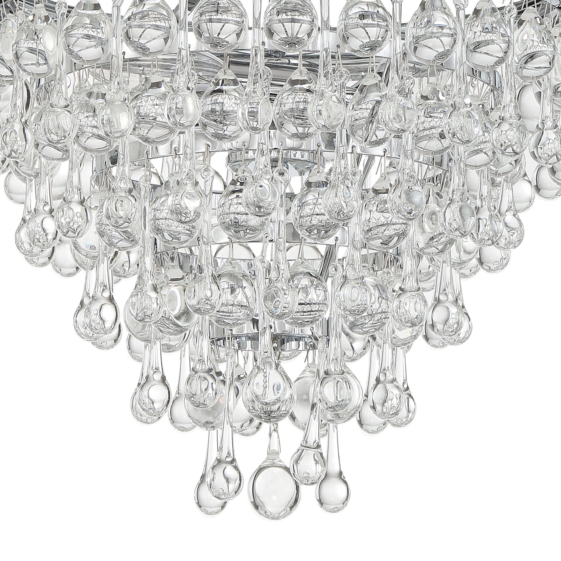 Crystorama Calypso 130-CH – 13 Inch – 3 Light – Pendant Light – Polished Chrome – Damp Rated