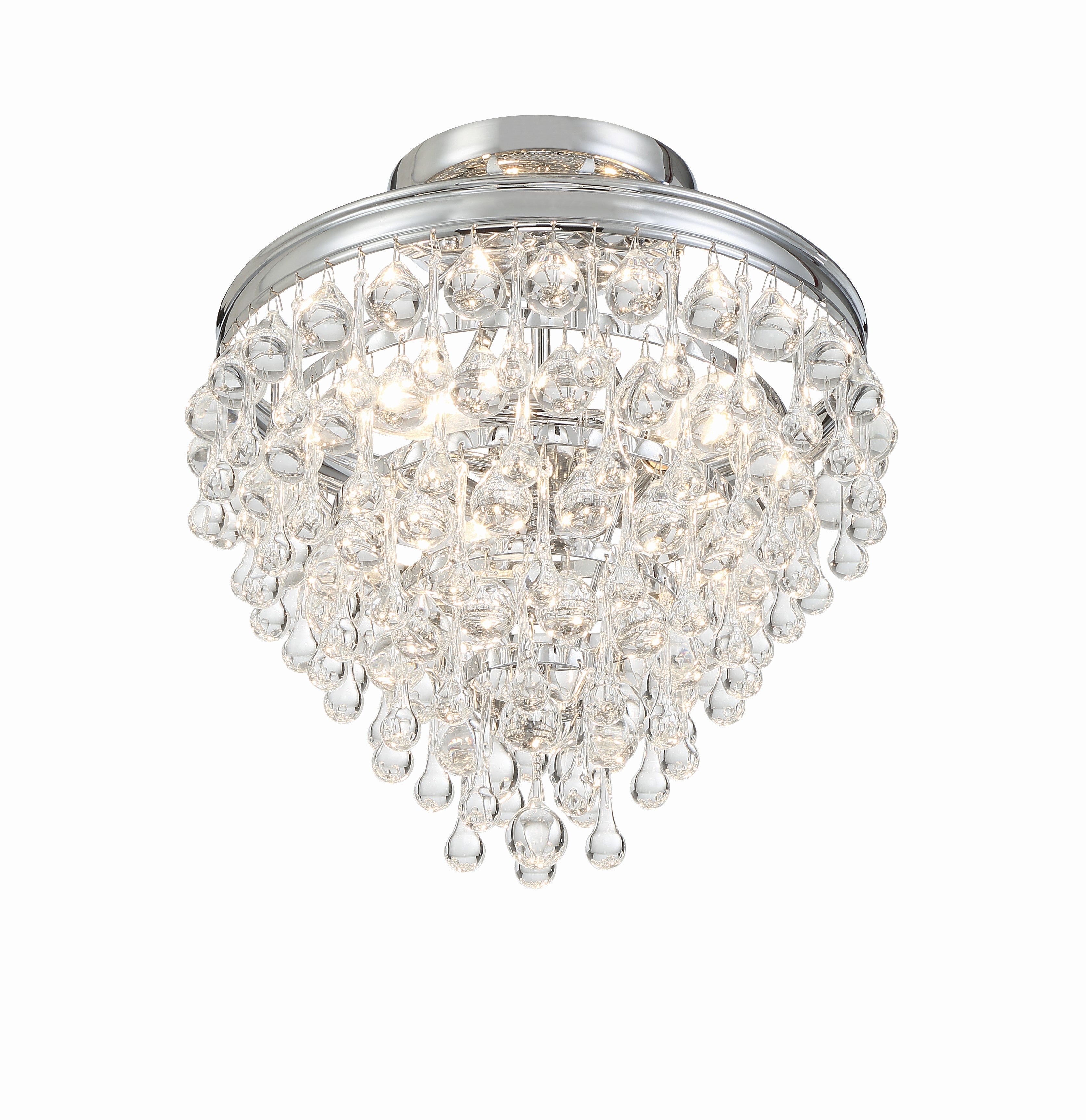 Crystorama Calypso 130-CH_CEILING – 13 Inch – 3 Light – Semi Flush Mount Light – Polished Chrome – Damp Rated