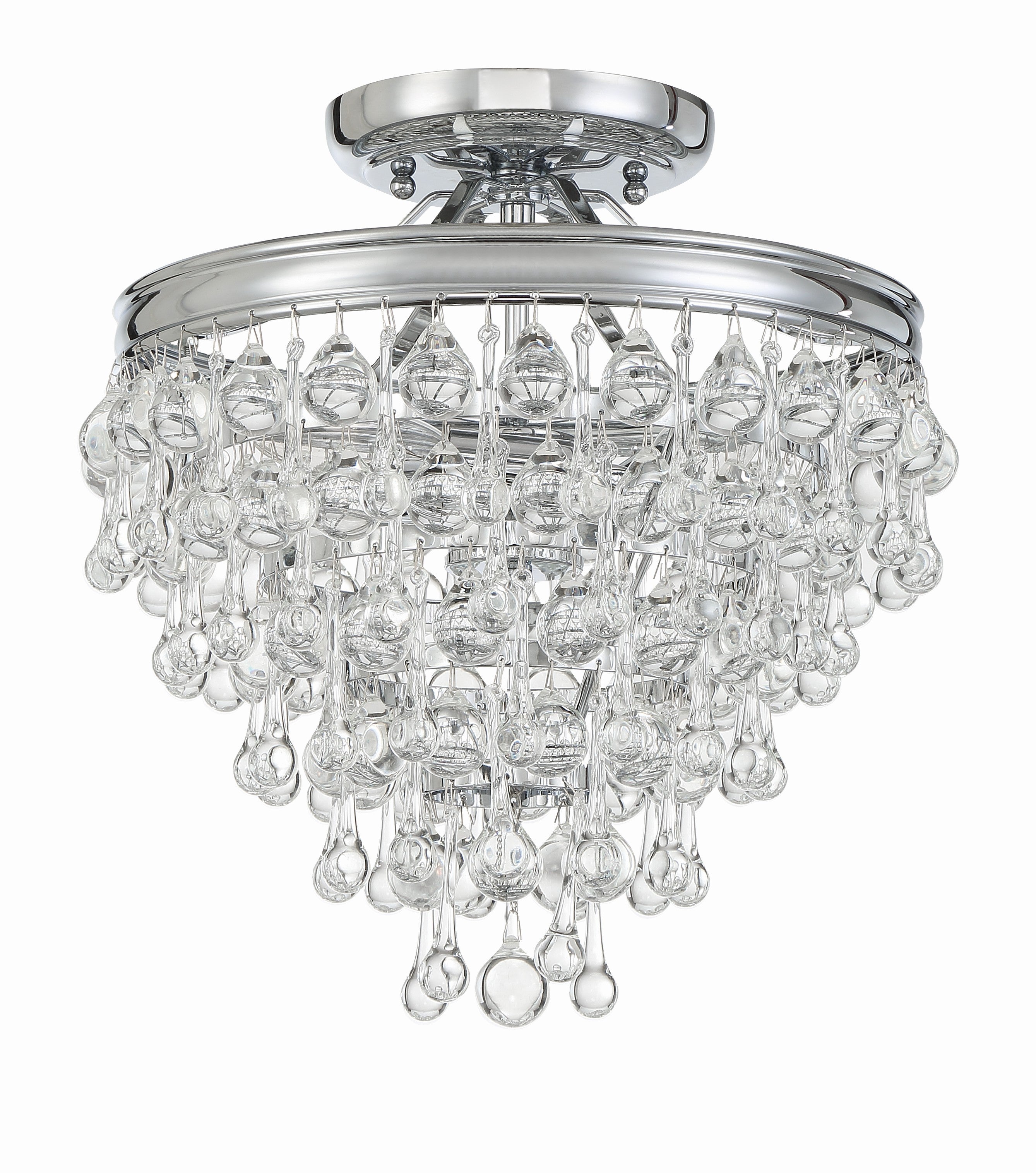 Crystorama Calypso 130-CH_CEILING – 13 Inch – 3 Light – Semi Flush Mount Light – Polished Chrome – Damp Rated