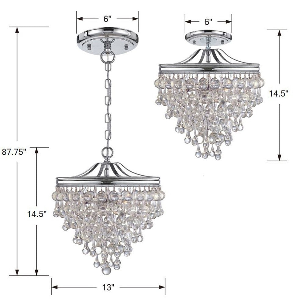 Crystorama CALYPSO 130-CH_CEILING Semi Flush Mt Modern - Polished Chrome