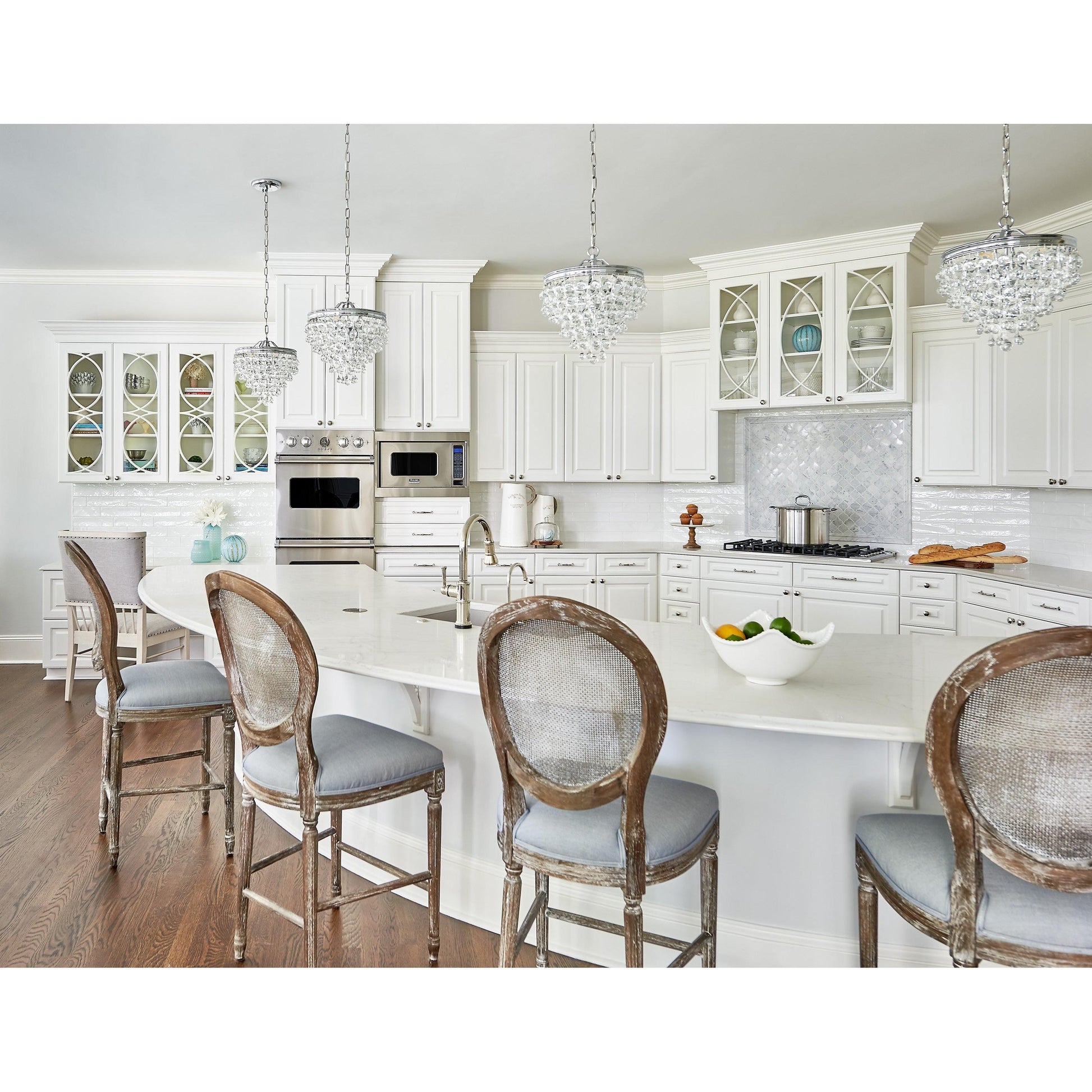 Crystorama Calypso 130-CH – 13 Inch – 3 Light – Pendant Light – Polished Chrome – Damp Rated