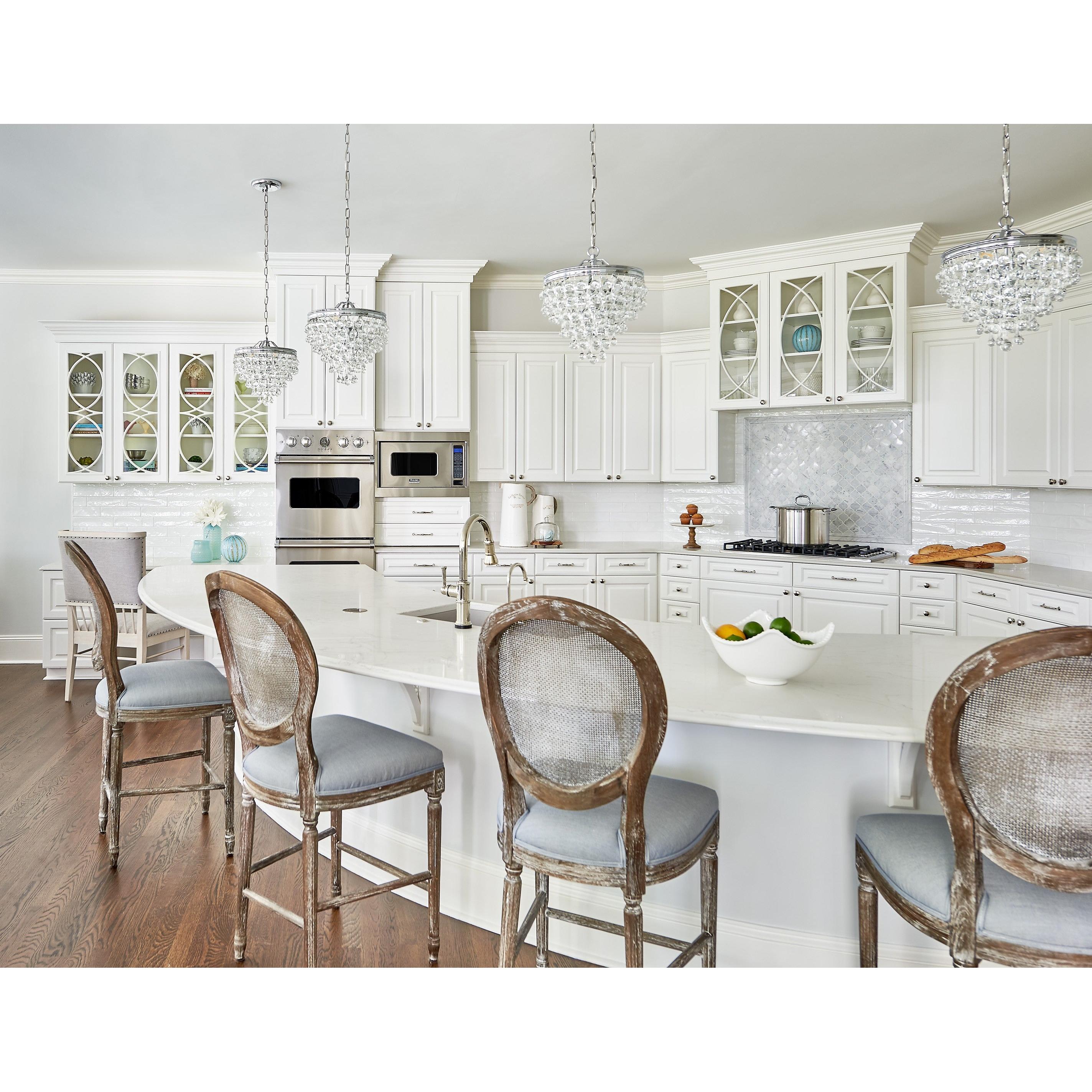 Crystorama Calypso 130-CH – 13 Inch – 3 Light – Pendant Light – Polished Chrome – Damp Rated