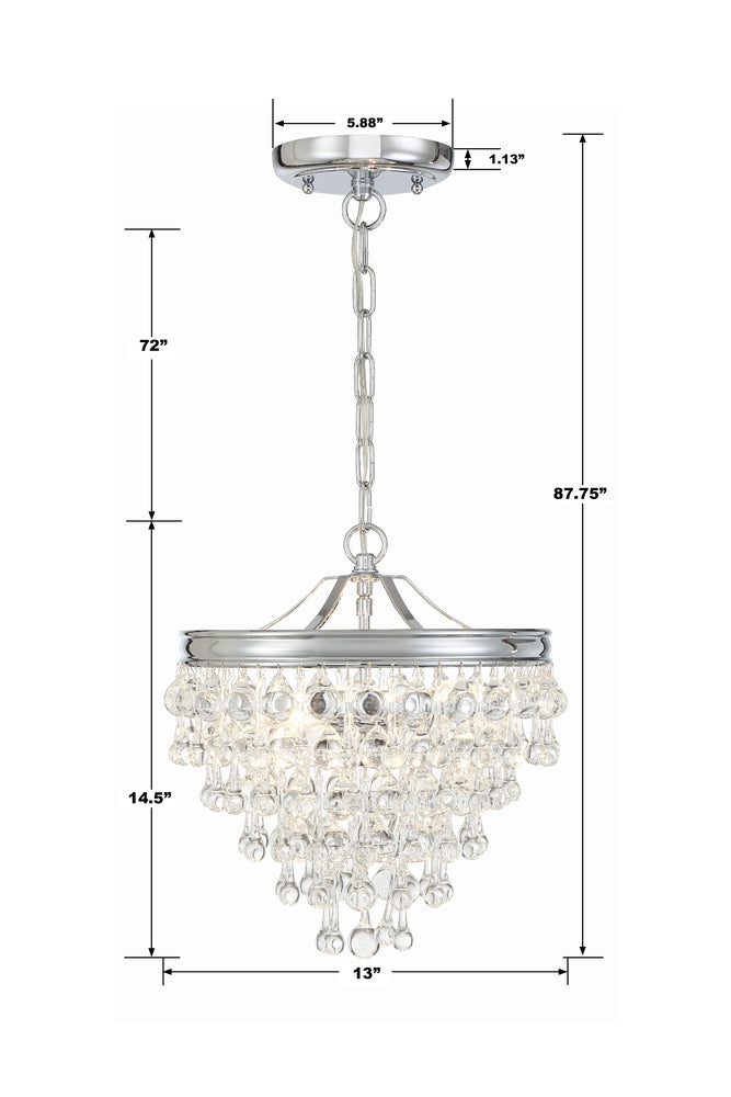 Crystorama CALYPSO 130-CH Mini Chandelier Modern - Polished Chrome