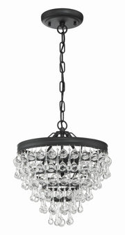 Crystorama Calypso 130-MK – 13 Inch – 3 Light – Pendant Light – Matte Black – Damp Rated