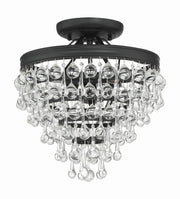 Crystorama Calypso 130-MK_CEILING – 13 Inch – 3 Light – Semi Flush Mount Light – Matte Black – Damp Rated