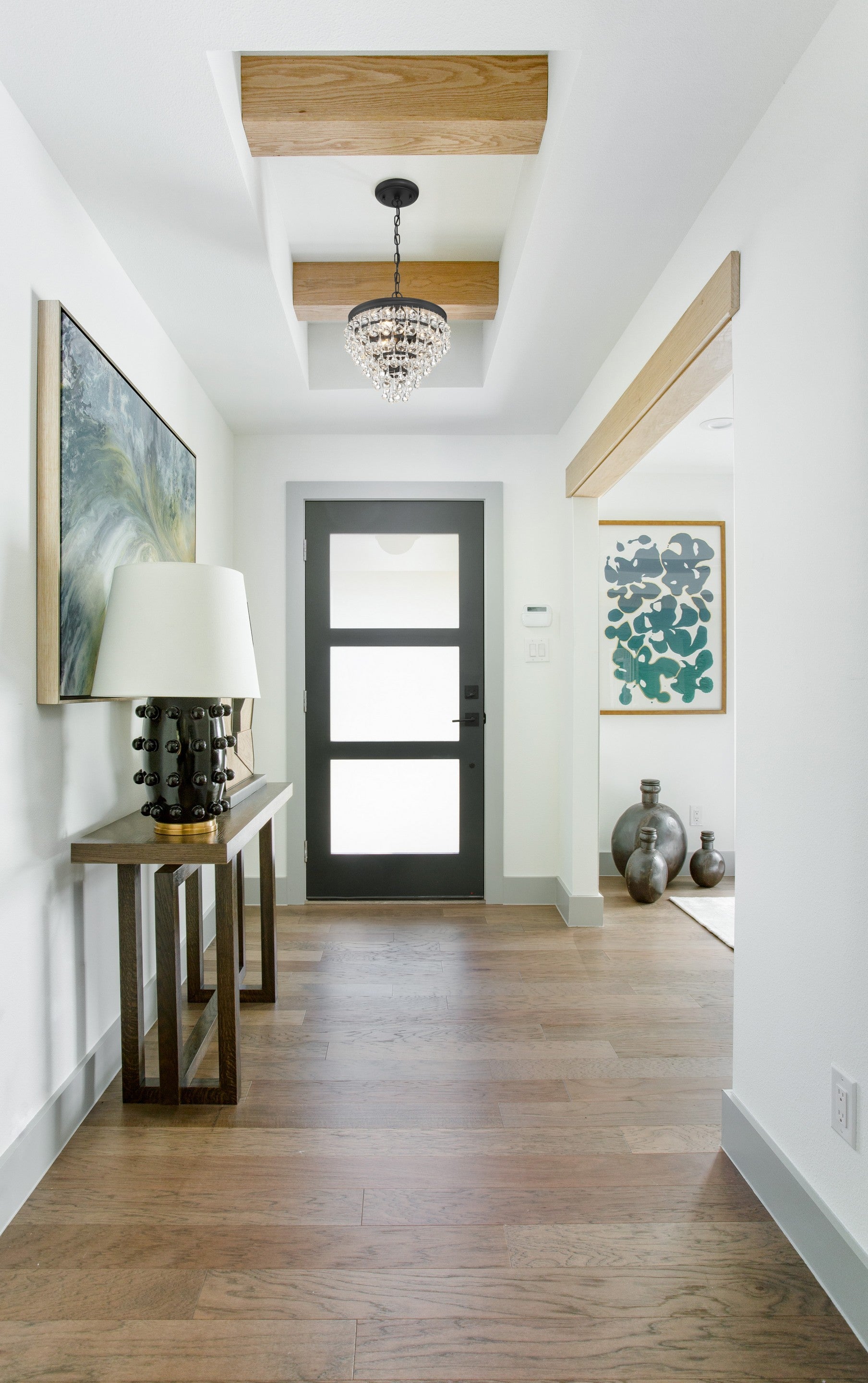 Crystorama Calypso 130-MK – 13 Inch – 3 Light – Pendant Light – Matte Black – Damp Rated