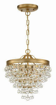 Crystorama Calypso 130-VG – 13 Inch – 3 Light – Pendant Light – Vibrant Gold – Damp Rated