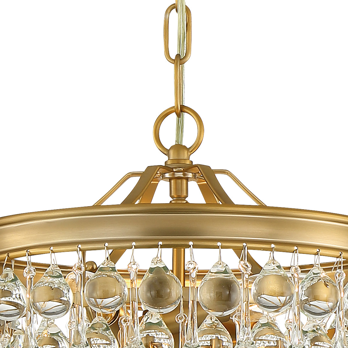 Crystorama Calypso 130-VG – 13 Inch – 3 Light – Pendant Light – Vibrant Gold – Damp Rated