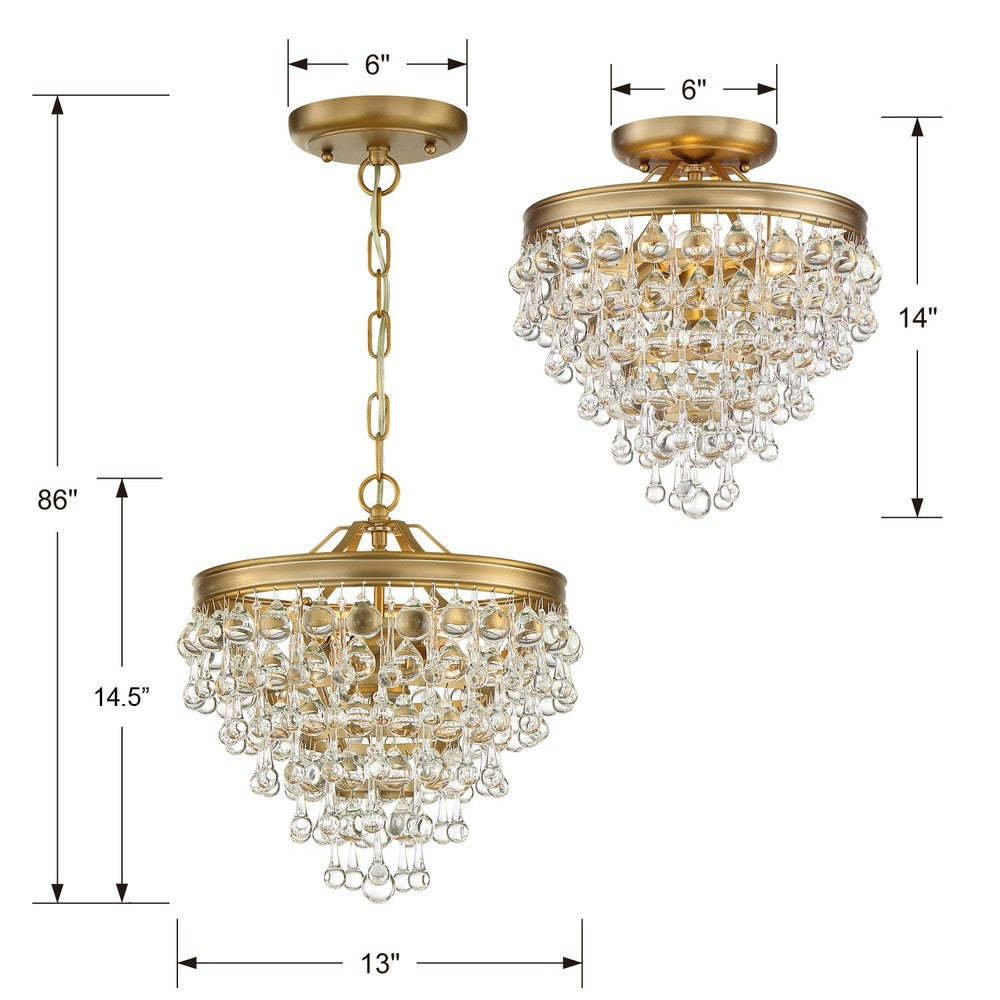 Crystorama CALYPSO 130-VG_CEILING Flush Mount Modern - Vibrant Gold