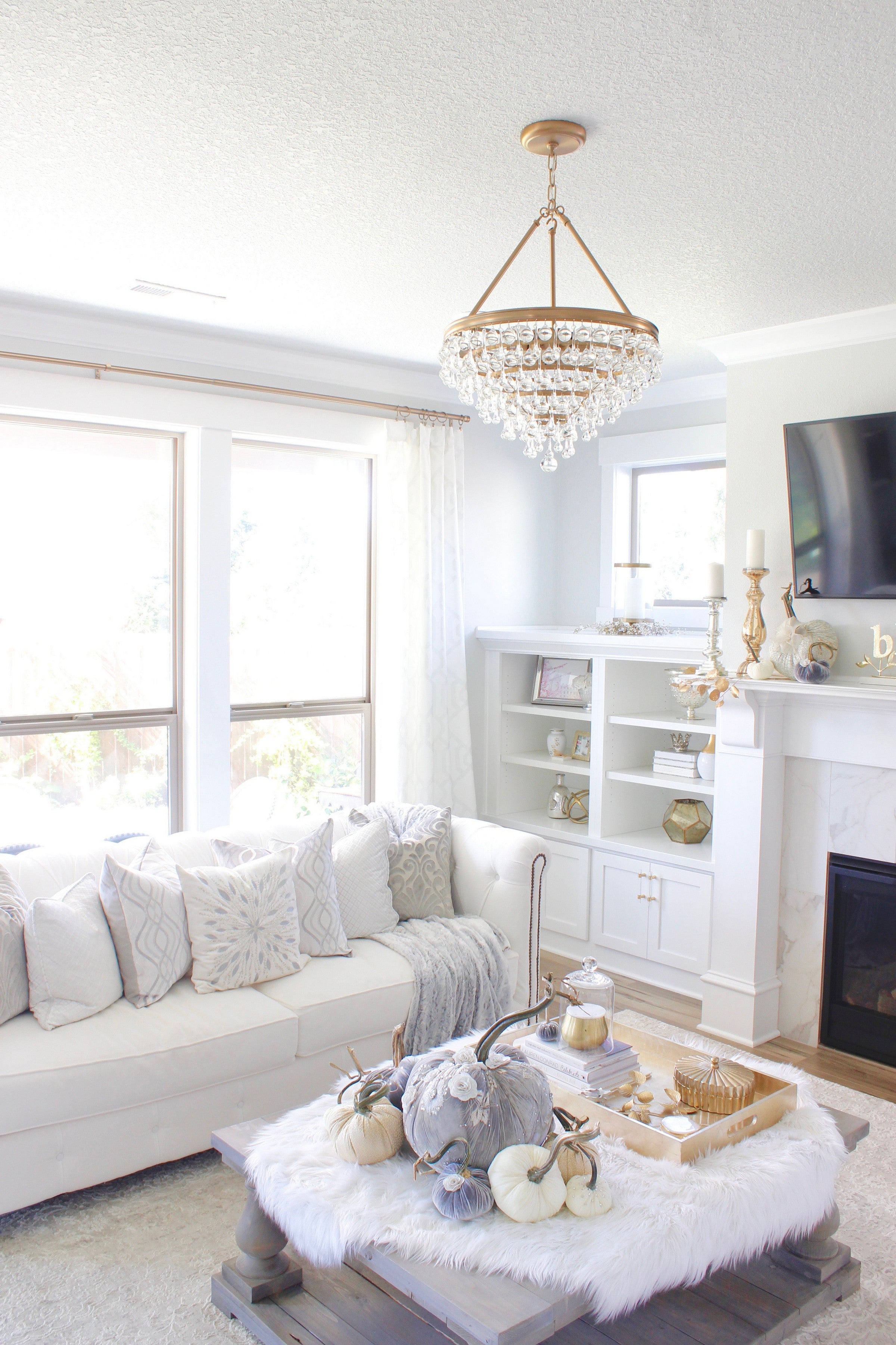 Crystorama Calypso 130-VG – 13 Inch – 3 Light – Pendant Light – Vibrant Gold – Damp Rated