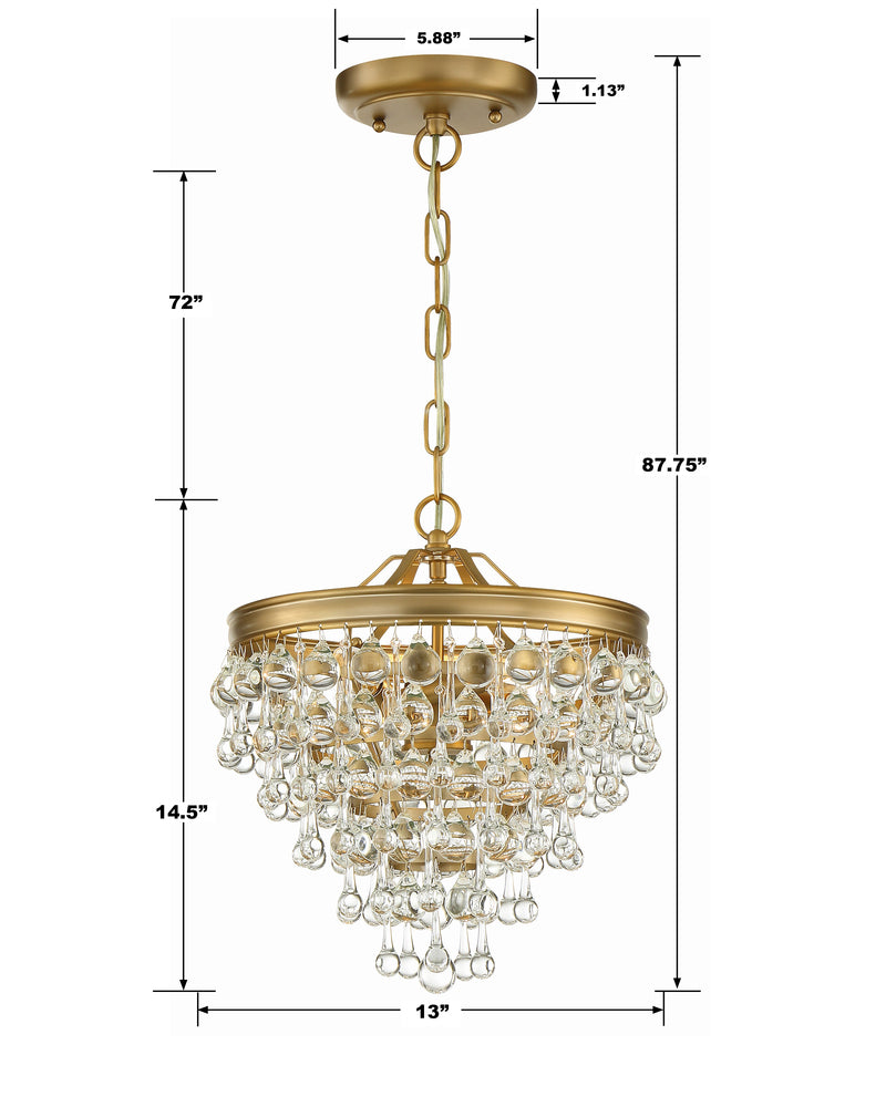 Crystorama CALYPSO 130-VG Mini Chandelier Modern - Vibrant Gold