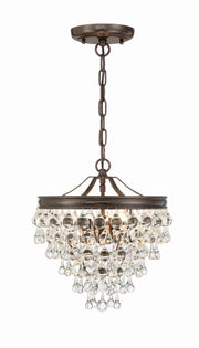 Crystorama Calypso 130-VZ – 13 Inch – 3 Light – Pendant Light – Vibrant Bronze – Damp Rated