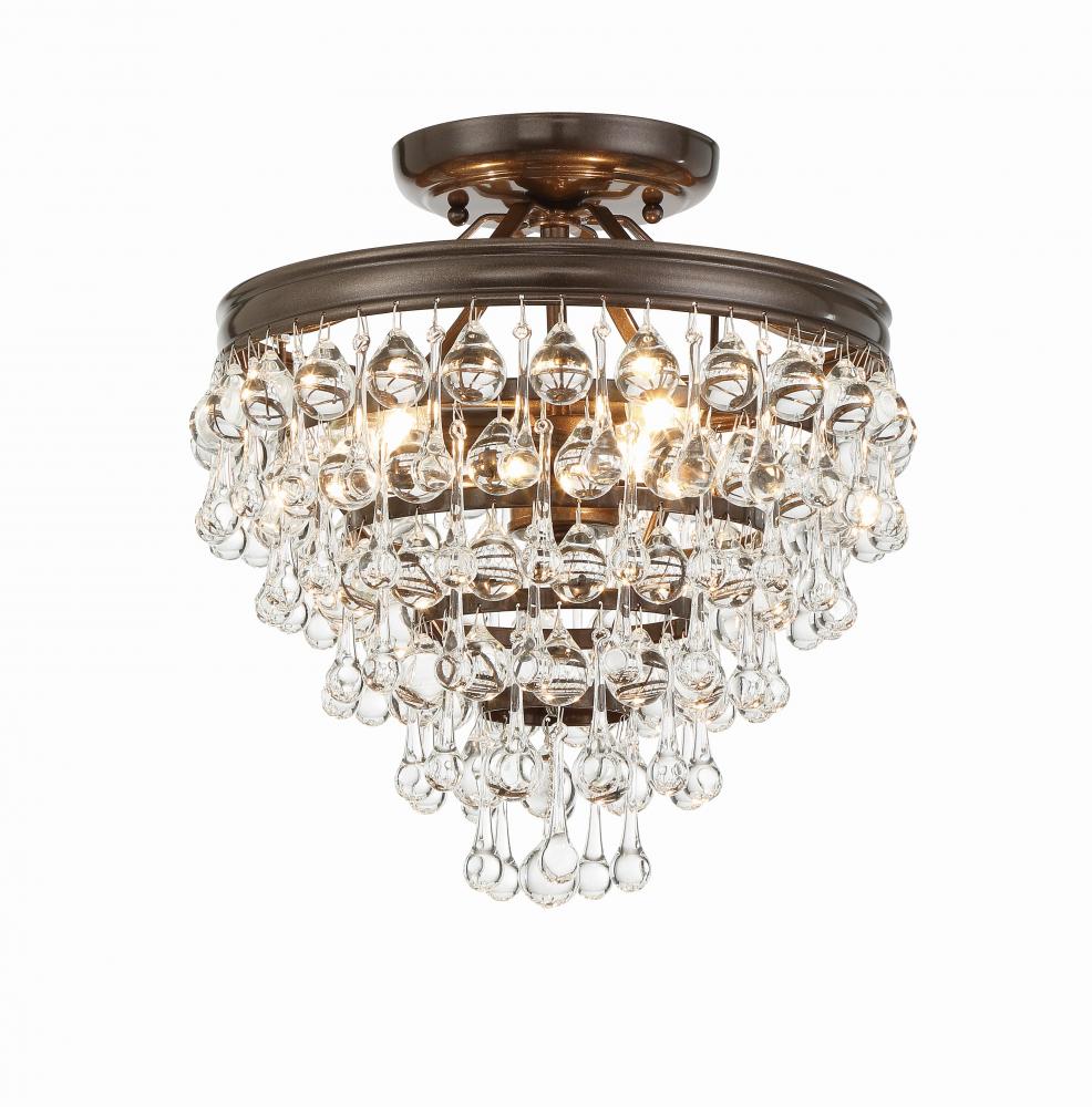 Crystorama 130-VZ_CEILING Calypso 3 Light Semi Flush Mount, UL Damp Rated, Vibrant Bronze