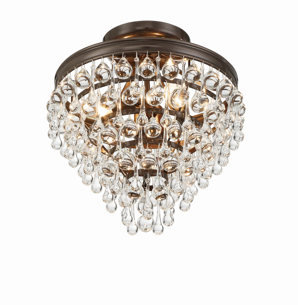 Crystorama 130-VZ_CEILING Calypso 3 Light Semi Flush Mount, UL Damp Rated, Vibrant Bronze