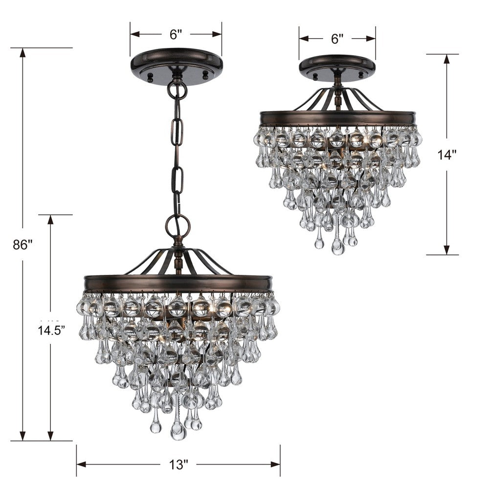 Crystorama CALYPSO 130-VZ_CEILING Semi Flush Mt Modern - Vibrant Bronze