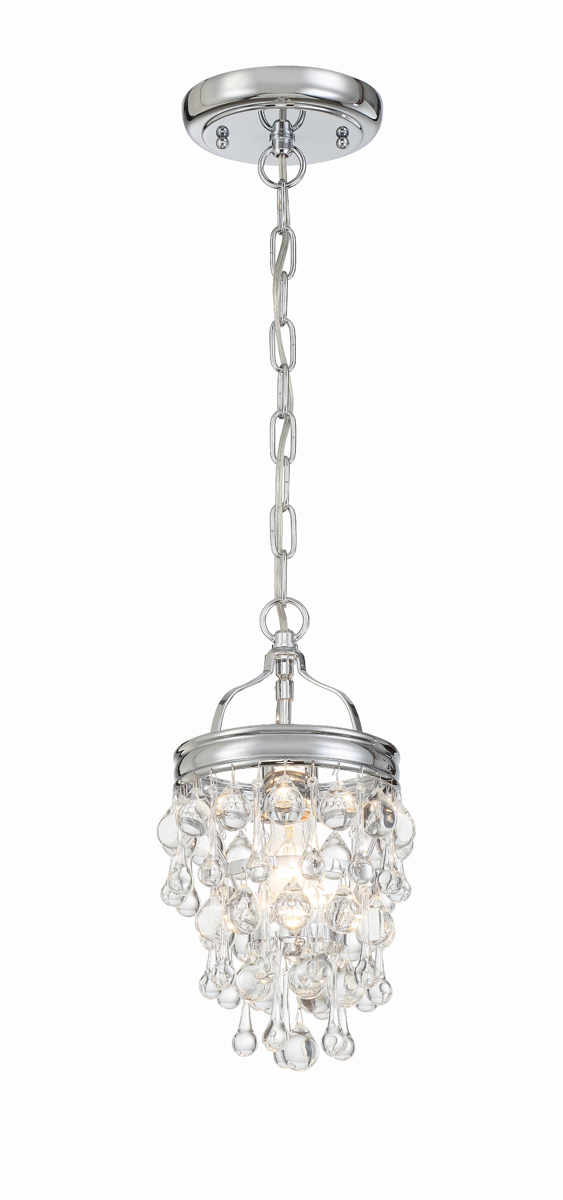 Crystorama Calypso 131-CH – 7.25 Inch – 1 Light – Pendant Light – Polished Chrome – Damp Rated