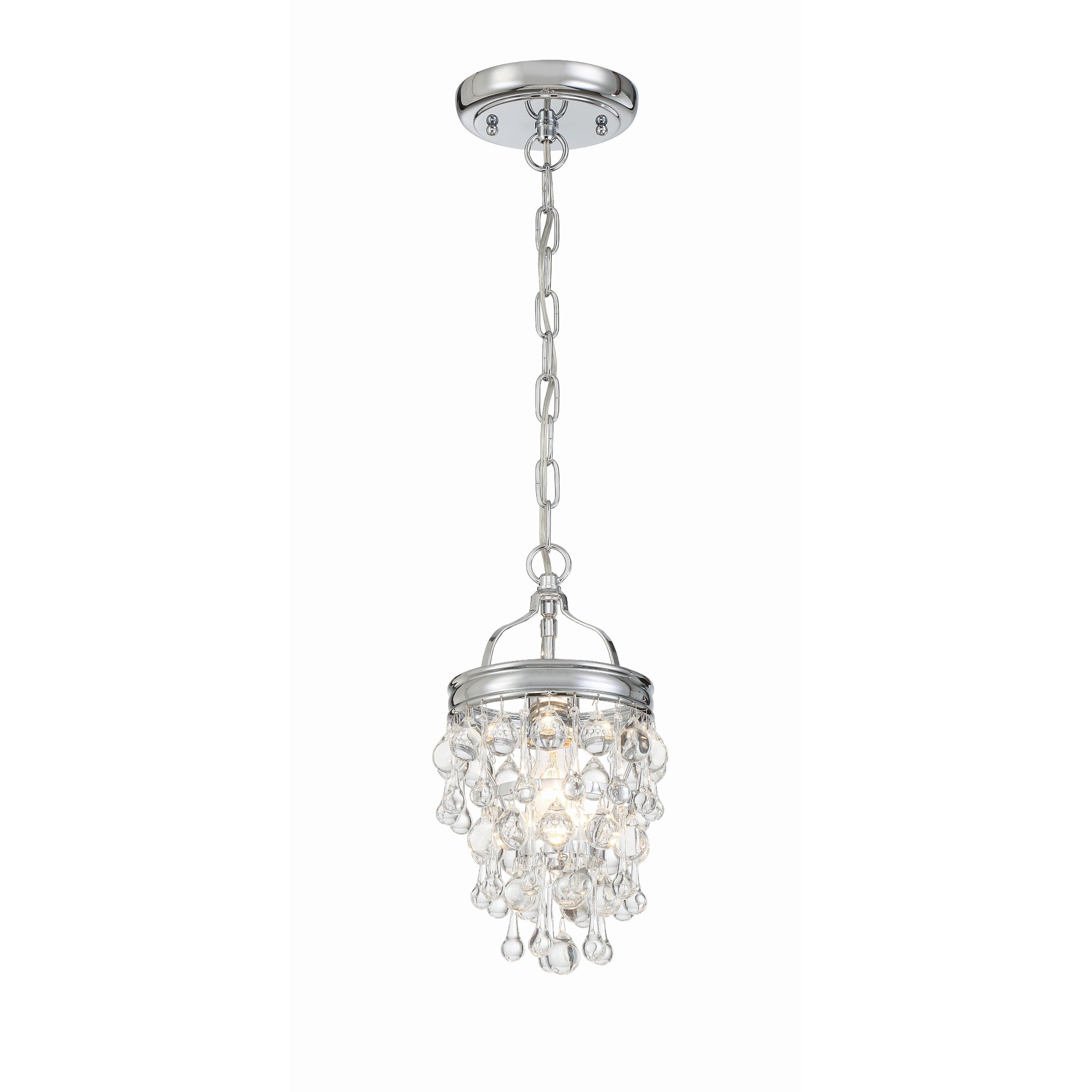 Crystorama Calypso 131-CH – 7.25 Inch – 1 Light – Pendant Light – Polished Chrome – Damp Rated