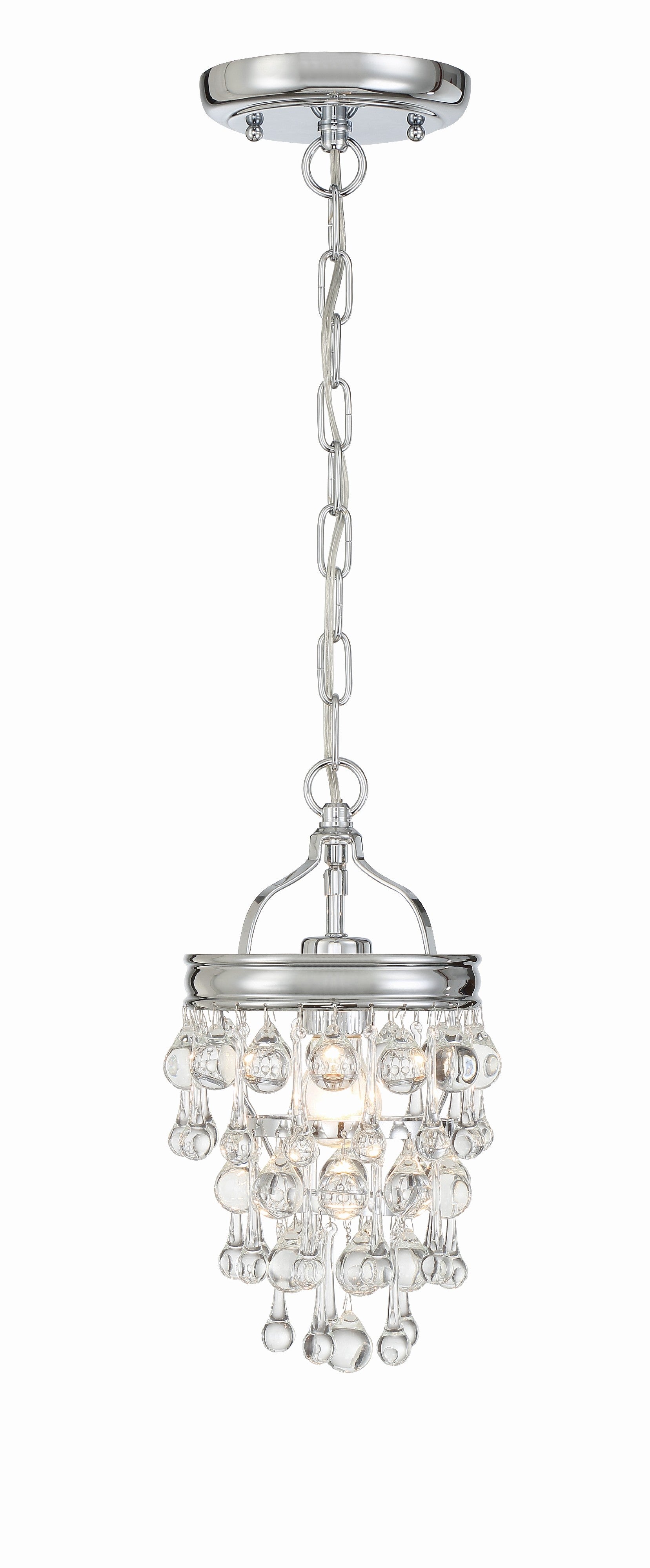 Crystorama Calypso 131-CH – 7.25 Inch – 1 Light – Pendant Light – Polished Chrome – Damp Rated