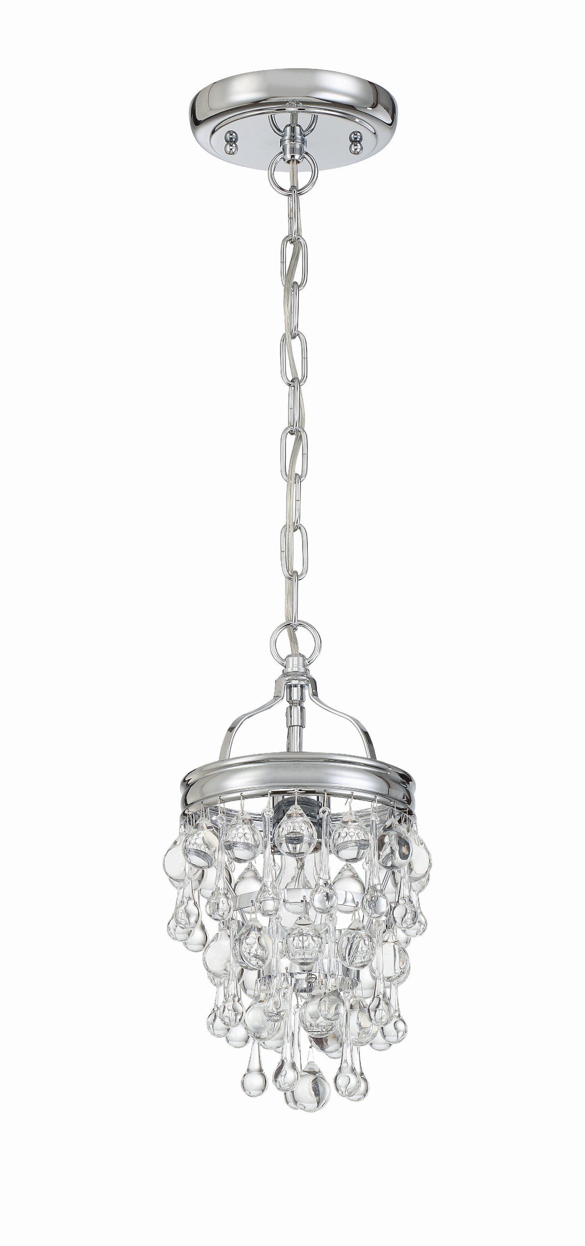 Crystorama Calypso 131-CH – 7.25 Inch – 1 Light – Pendant Light – Polished Chrome – Damp Rated