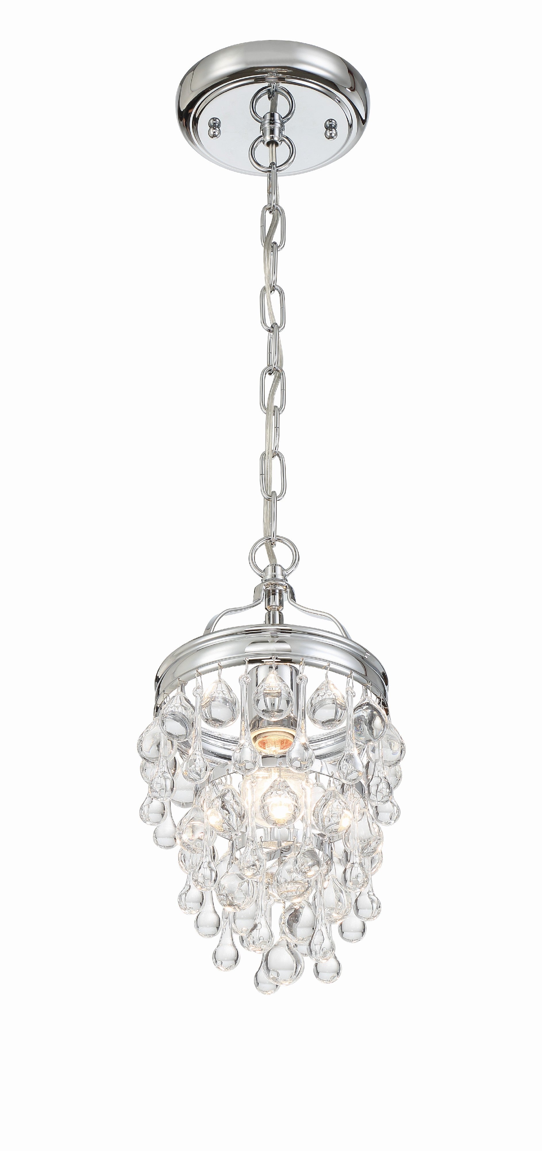 Crystorama Calypso 131-CH – 7.25 Inch – 1 Light – Pendant Light – Polished Chrome – Damp Rated