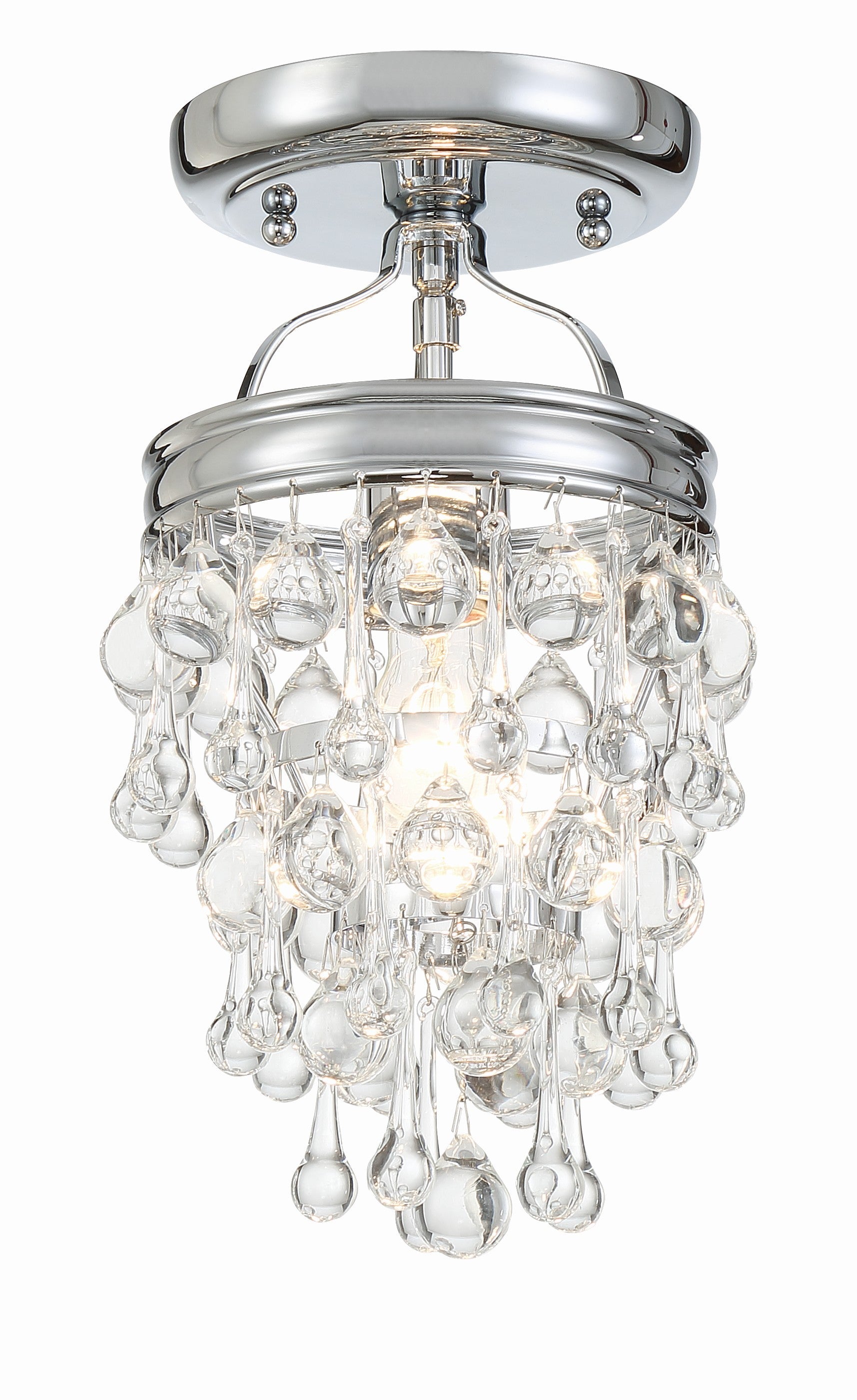 Crystorama Calypso 131-CH_CEILING – 7.25 Inch – 1 Light – Semi Flush Mount Light – Polished Chrome – Damp Rated