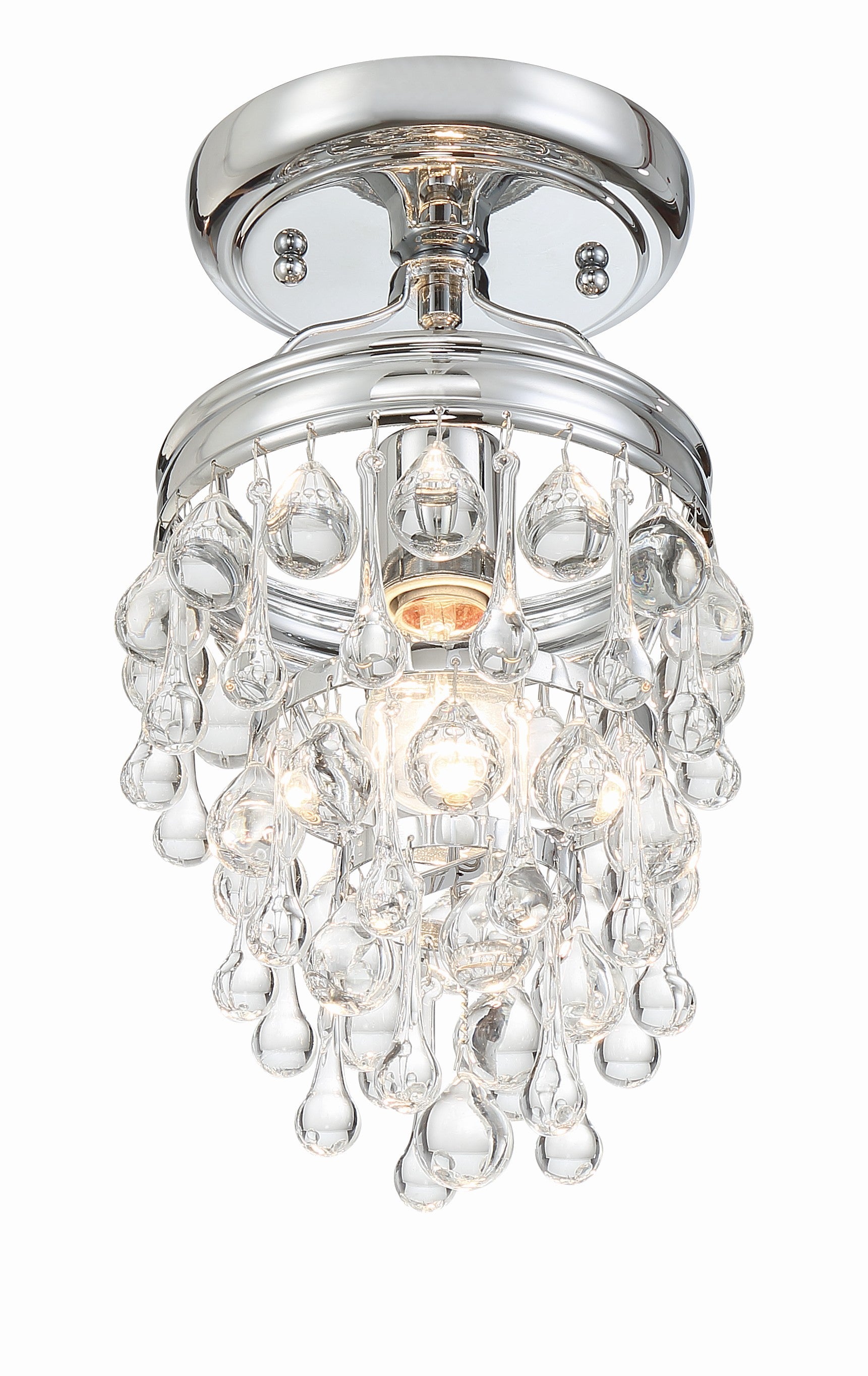 Crystorama Calypso 131-CH_CEILING – 7.25 Inch – 1 Light – Semi Flush Mount Light – Polished Chrome – Damp Rated