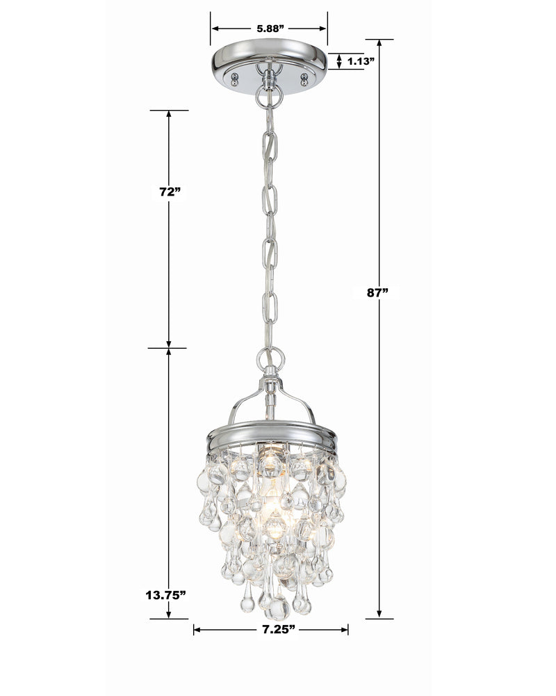 Crystorama CALYPSO 131-CH Mini Chandelier Modern - Polished Chrome