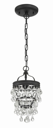 Crystorama Calypso 131-MK – 7.25 Inch – 1 Light – Pendant Light – Matte Black – Damp Rated