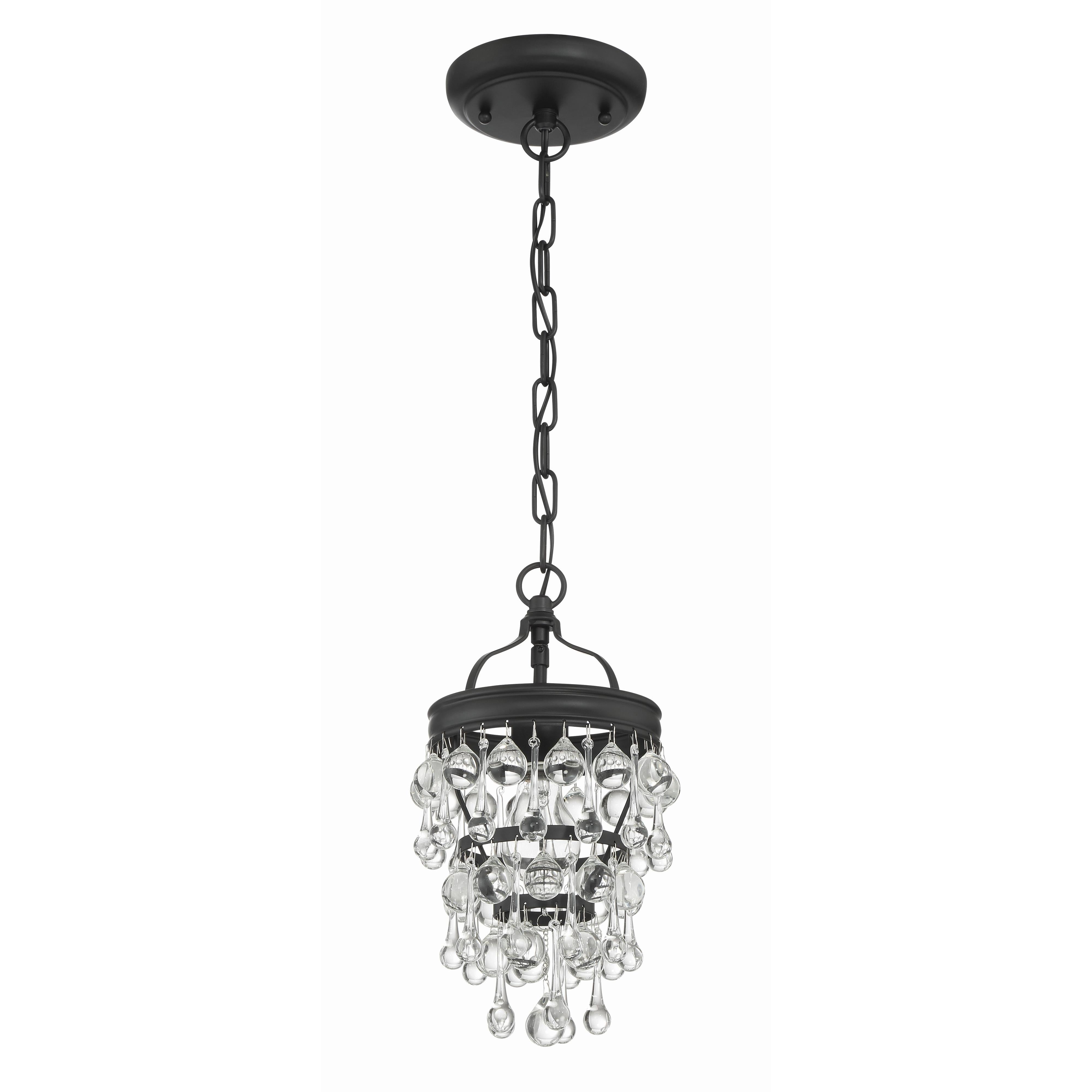 Crystorama Calypso 131-MK – 7.25 Inch – 1 Light – Pendant Light – Matte Black – Damp Rated