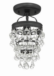 Crystorama Calypso 131-MK_CEILING – 7.25 Inch – 1 Light – Semi Flush Mount Light – Matte Black – Damp Rated